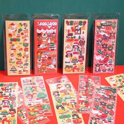 儿童贴纸卡通动漫贴画幼儿园奖励圣诞老人奖励贴纸咕卡手账粘贴画