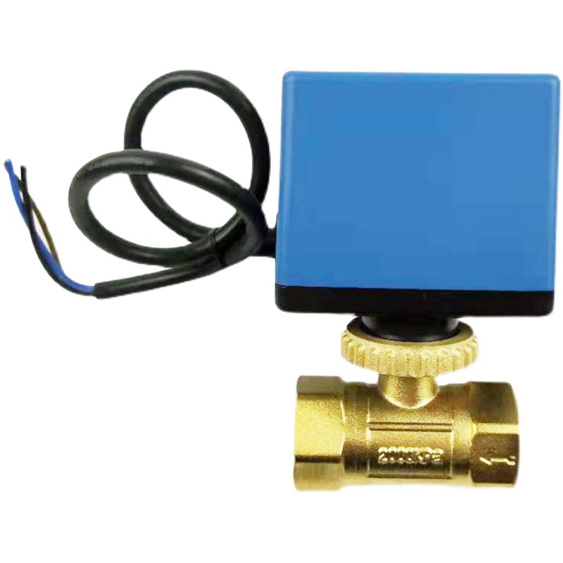 丹佛斯款电动二通三通球阀执行器三线二控空调水冷直通式黄铜螺纹