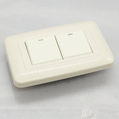 两位大板开关120型开关面板单控双开关翘板开关夜光16A250V明装暗