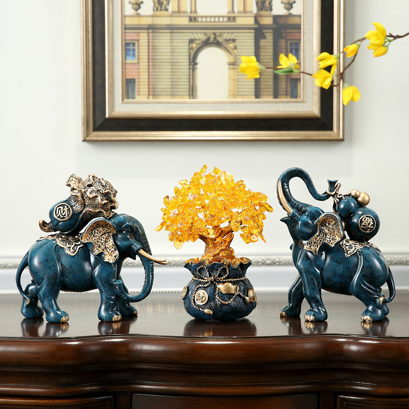 欧式招财大象摆件装饰品电视柜创意软装办公室工艺摆设开业礼品,家居饰品,装饰摆件,淘宝优惠券,粉丝福利购,淘宝优惠卷