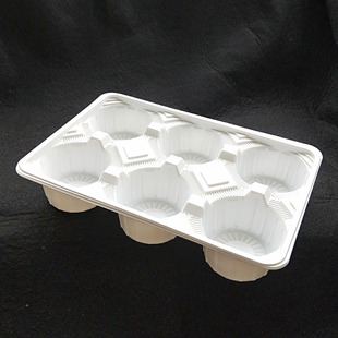 一次性塑料杯托白色6杯托六杯杯架 咖啡奶茶外卖杯托奶茶打包托盘