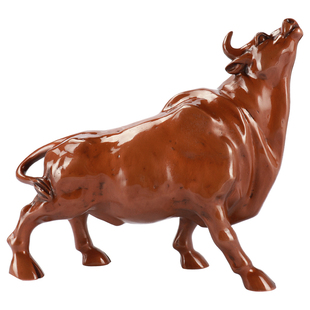 铜匠仁紫铜孺子牛旺市牛摆件纯铜牛牛气冲天生肖牛办公室炒股股市