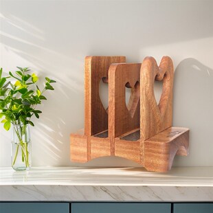 爱心乌檀实木方型砧板架圆形菜板架锅盖架高档沥水通风厨房收纳架