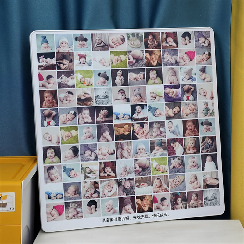 宝宝百睡图相框定制百岁图设计制作百天纪念周岁生日礼物百张照片