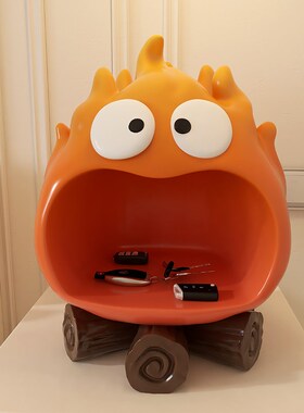 卡通火焰柴火客厅玄关入户进门钥匙收纳托盘装饰乔迁搬家礼物摆件