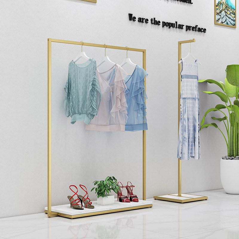 铁艺服装店展示架落地式中岛侧挂礼服婚纱架女装童装挂衣服架货架
