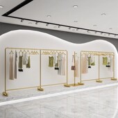 店陈列架女装 中岛衣架童装 店货架 店展示架落地式 铁艺纳米金色服装