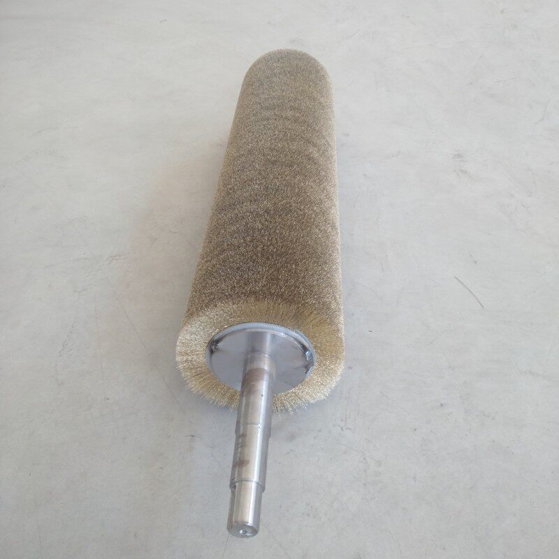 钢丝辊刷工业用毛刷辊不锈钢丝镀铜丝刷辊定制拉丝除锈抛光滚刷