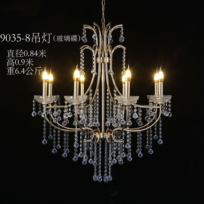 新款婚礼堂欧式铁艺电镀水晶吊灯仪式亭吸顶灯饰婚庆道具水晶装饰