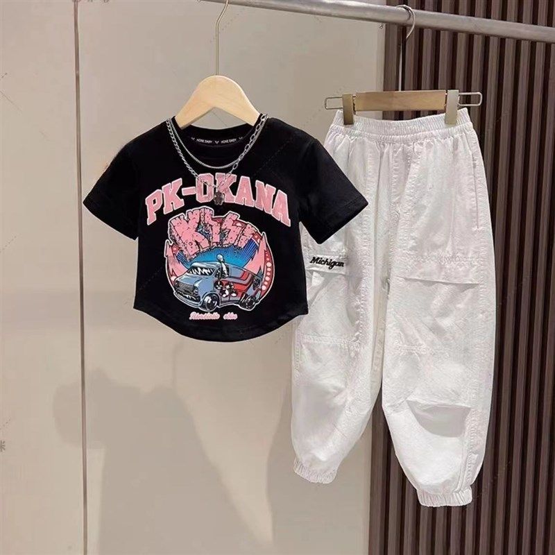 女童阔腿裤夏季2023新款儿童夏天宽松休闲裤网红女中大童夏装裤子