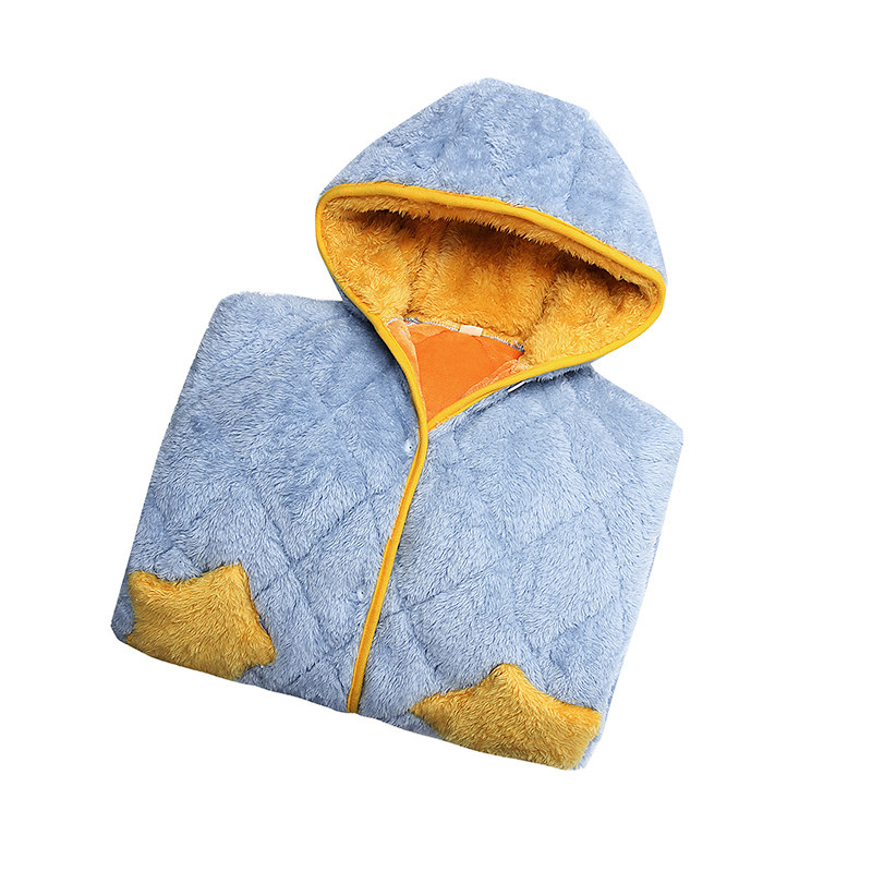 儿童睡袍冬季加厚款男童夹棉长款男孩秋冬法兰绒珊瑚绒加绒睡衣