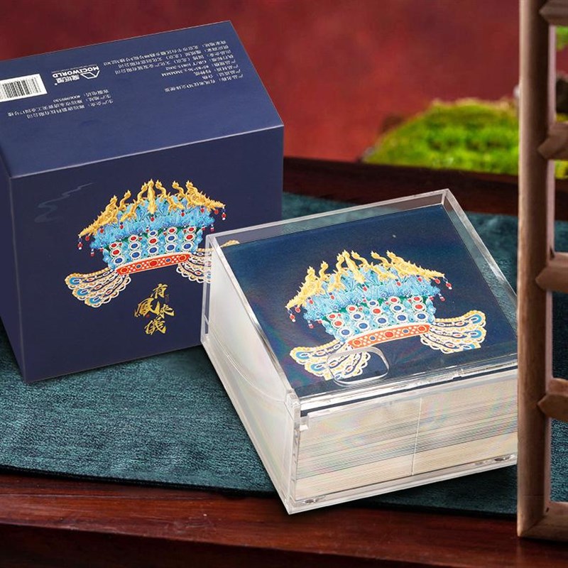 中国国家博物馆凤冠便签3d立体纸雕手撕便签有凤来仪北京礼物国风