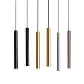 led吊线筒灯饭店餐厅圆柱形细长筒射灯办公收银前台吧台装 饰吊灯