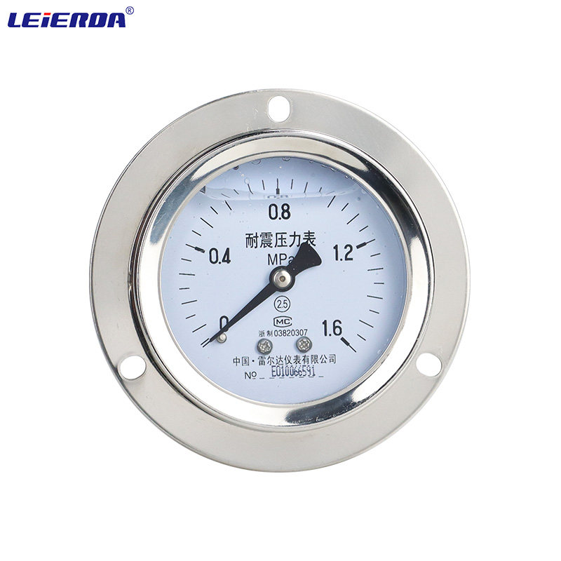 雷尔达轴向带前边带法兰盘轴向带安装前边耐震不锈钢压力表气液压