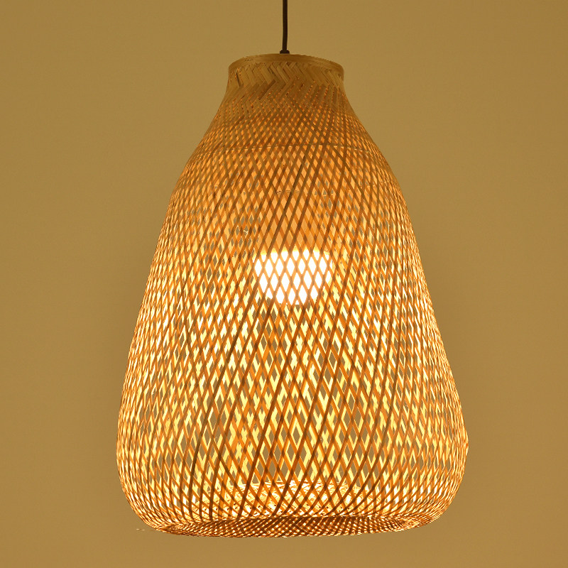 竹艺吊灯简约禅意茶室灯具创意个性灯笼餐厅饭店竹编侘寂风灯罩,家装灯饰光源,餐厅吊灯,淘宝优惠券,粉丝福利购,淘宝优惠卷