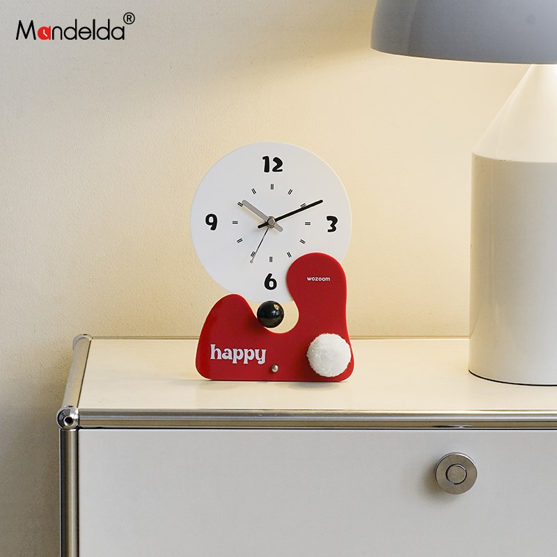Mndeld客厅入户玄关摆件电视柜钟表摆放式家居桌面装饰品时钟