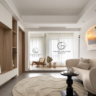 规则高低纯色写意空间手工新西兰羊毛地毯样板间客厅卧室定制