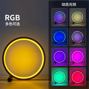 智能涂鸦创意台灯幻彩桌面电竞房装饰游戏拾音律动氛围灯