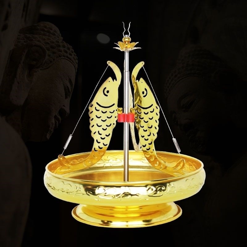 小时2小时三鱼古铜色檀香盘香架香熏炉支架托盘家用防回潮香盘