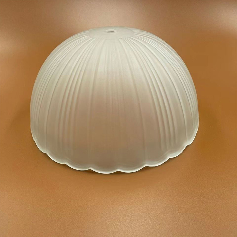 圆形玻璃灯罩磨砂玻璃外壳条纹卧室台灯螺口通用灯具