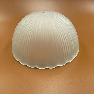 圆形玻璃灯罩磨砂玻璃外壳条纹卧室台灯螺口通用灯具