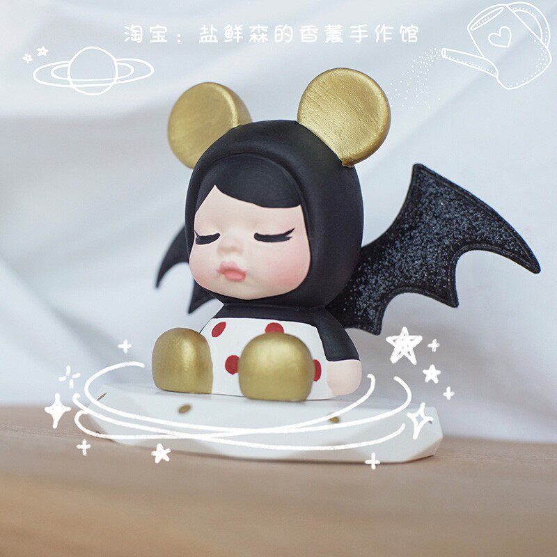 创意手绘德古拉小伯爵睡眠宝宝汽车装饰用品中控内饰石膏车载