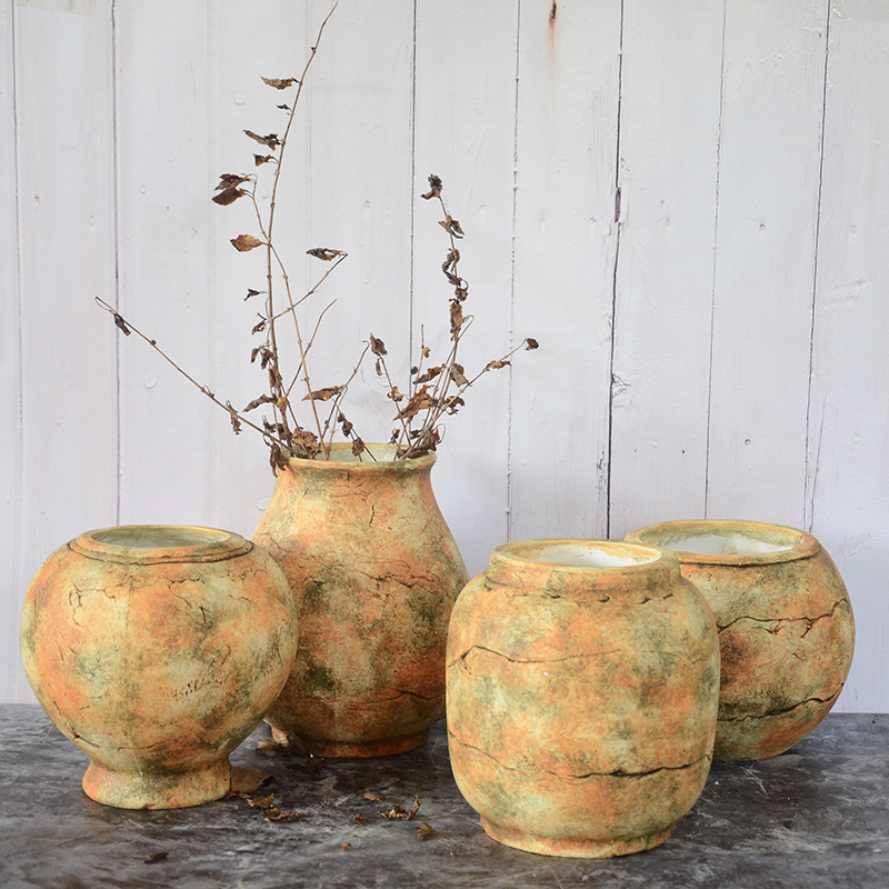 复古陶罐多肉花盆高法师老桩粗陶盆花瓶手工红陶盆透气绿植盆