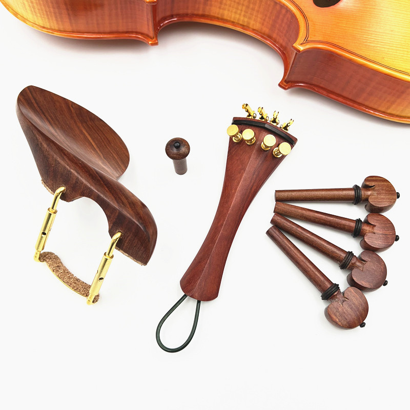 小提琴小提琴酸枝腮托琴轴 拉线板 尾柱带尾绳微调