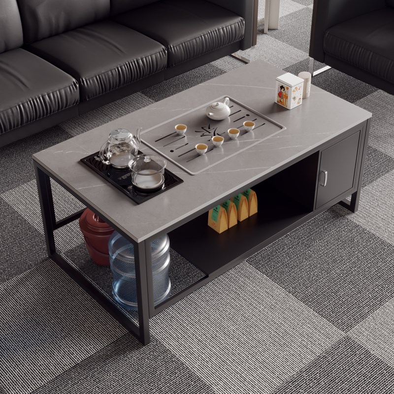 现代岩板功夫茶几客厅小户型茶台全自动加水泡茶一体办公室茶桌