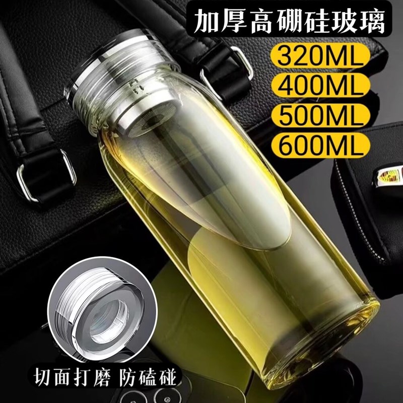 水杯单层加厚男款水晶杯泡茶硼硅喝水杯子女