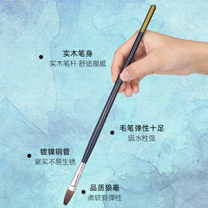 丽博士水粉笔油画笔水彩排笔丙烯颜料笔刷全装儿童美术生专用狼毫