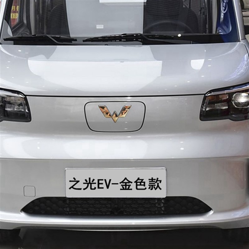 款五菱EV纯电版车标改色贴新能源前后标志不锈钢装饰件