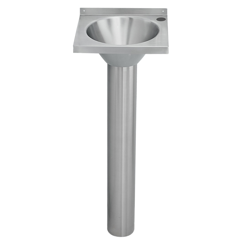 圣雪 304不锈钢立柱盆家用卫生间阳台小号洗手盆一体落地式洗脸盆