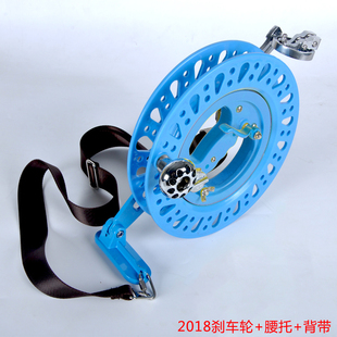 飞悦大风筝手握线轮盘防倒转刹车塑料碳纤维轮9绕线轮两用