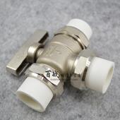 百战门 三通球L型型黄铜三通门分水器管DNDN