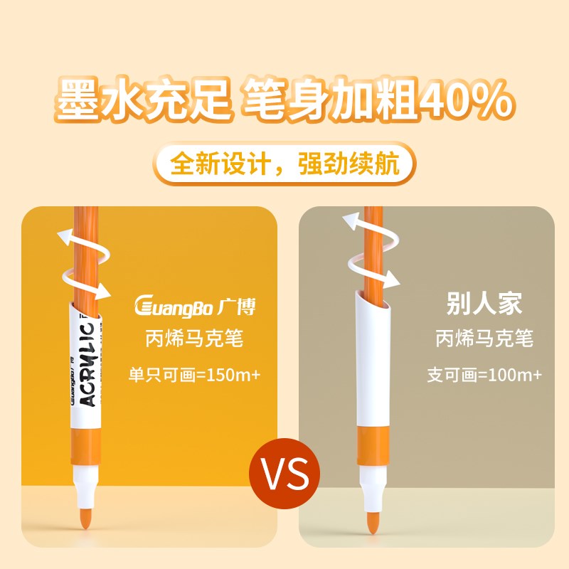 广博丙烯马克笔儿童学生美术DI彩色画笔笔水彩笔水洗透色涂鸦绘画
