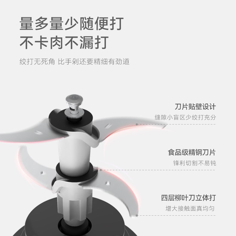 olyk立时绞肉机家用电动小型多功能全自动搅拌机碎肉打馅蒜泥机