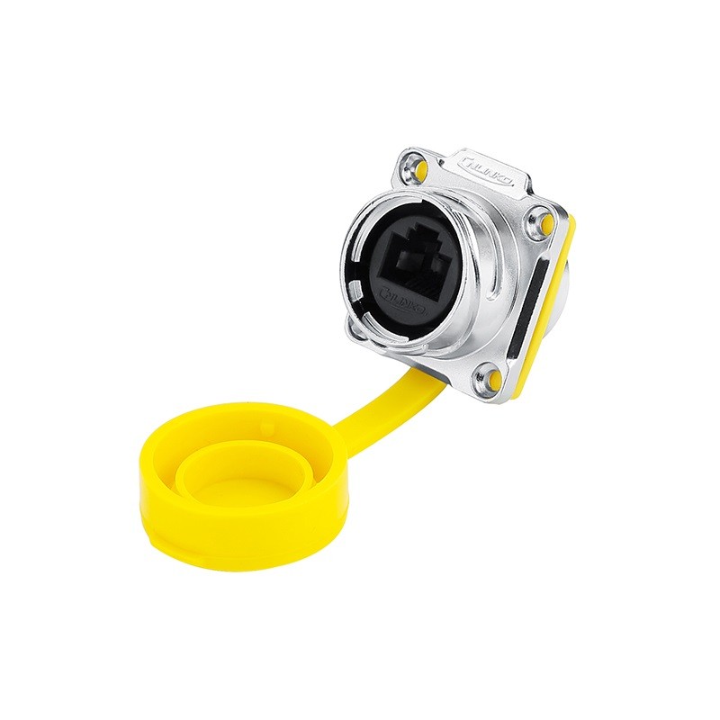 凌科DH2工业防水RJ5对接口室外网络通头航空插座连接器