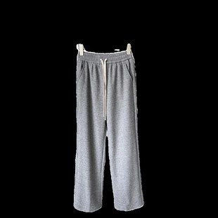 秋冬小个子裤子加绒糯米休闲裤150抽绳灰色卫裤155xs休闲直筒长裤