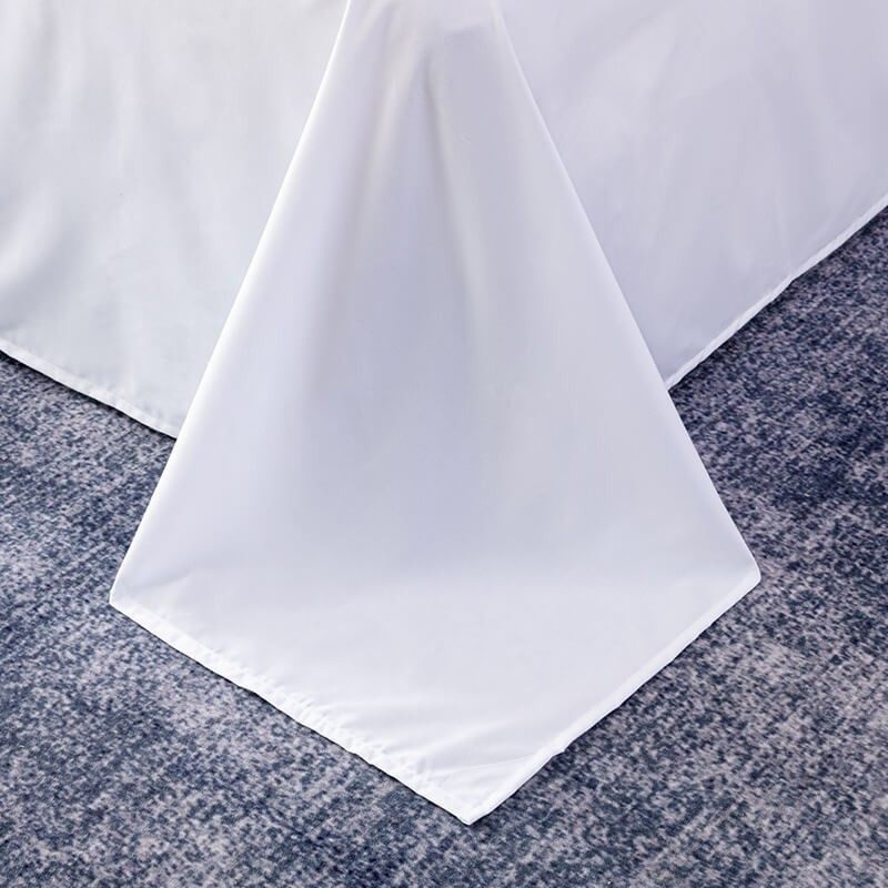 宾馆酒店床上用品四件套民宿三件套单双人贴布绣纯白床单被套组合