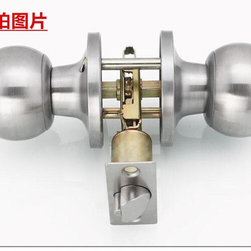 门锁圆形球锁圆头老式铝合金门球型家用室内球形锁通用三杆门