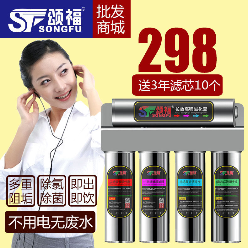 颂福家用净水器直饮机自来水厨房过滤器磁化不锈钢超滤净水机