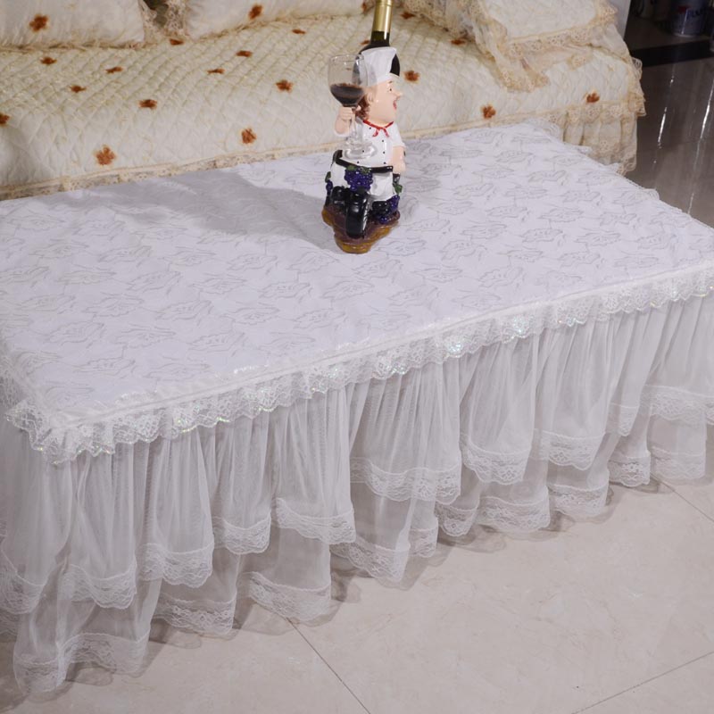 家用客厅茶几罩套长方形烤火罩防尘电炉桌罩布艺桌布蕾丝盖布定制