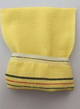 浴场澡堂技师一次性黄色单层洗澡巾双面粗砂搓背快速下泥薄款浴擦