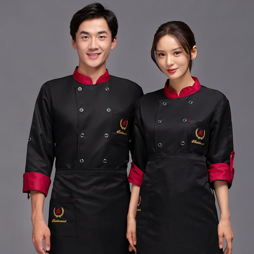 厨师工作服长袖男女酒店餐饮饭店后厨调节袖蛋糕面包师衣服短袖夏