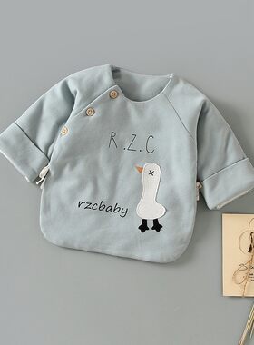 人之初秋冬新款婴儿衣服新生儿半背衣棉衣0-3个月男女宝宝棉上衣1
