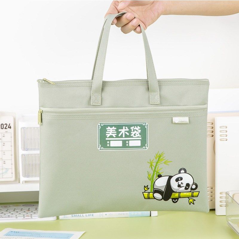 8k美术袋小学生专用手提袋a4文件袋儿童手拎包带拉链大容量美术包