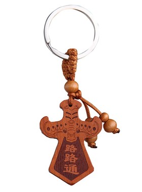 桃木挂件装饰随身桃木剑斧头吊坠雕刻工艺品木雕平安牌汽车钥匙扣