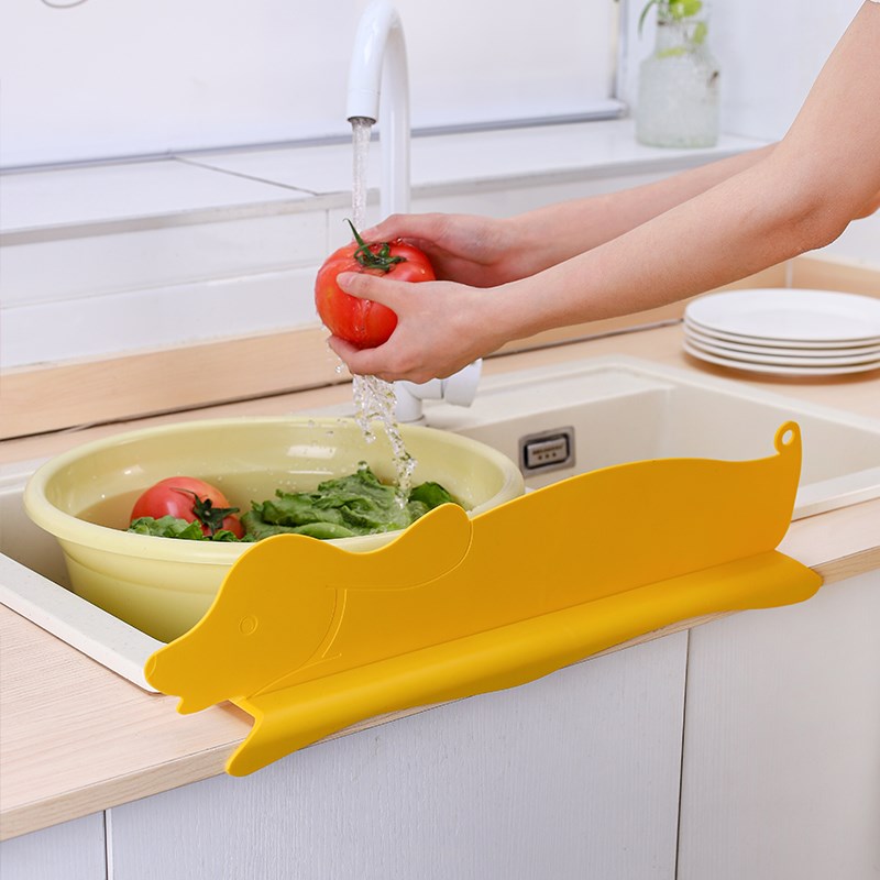 水槽防溅水挡水板厨房洗菜盆洗碗水池洗手台吸盘式可移动挡水条