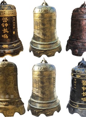 玻璃钢警钟雕塑 仿铜廉政主题摆件 可客制尺寸 落地式展示雕塑
